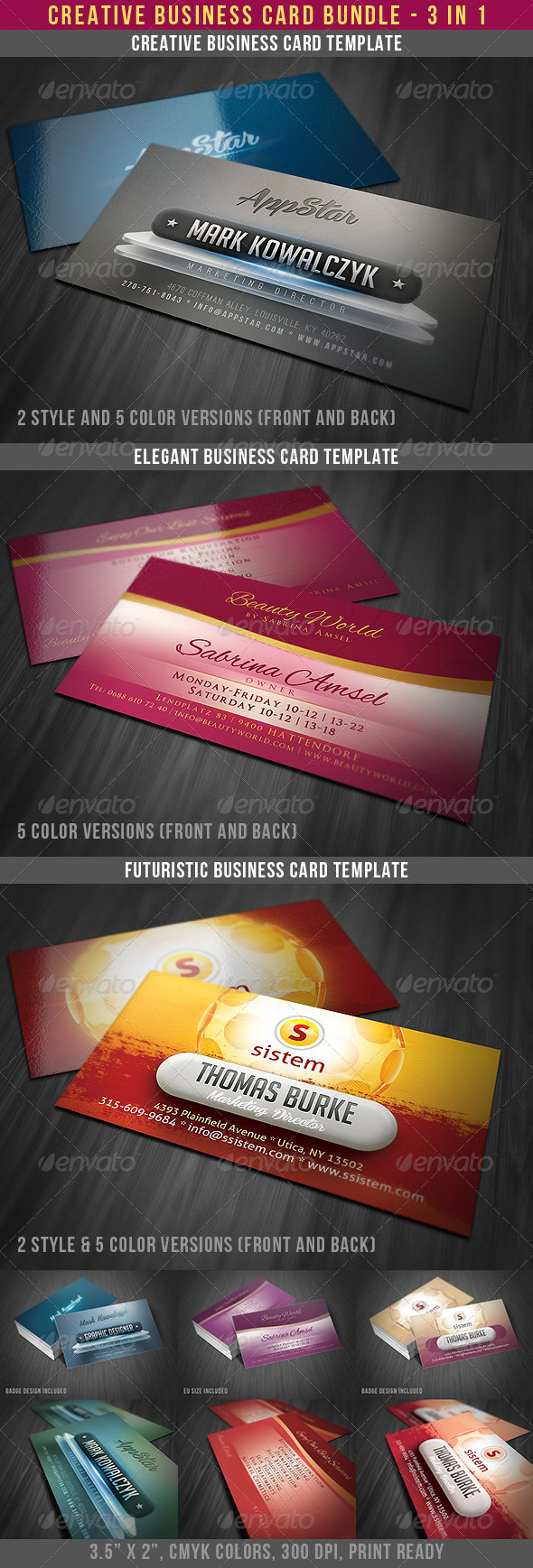 Creative Modern Business Cards Bundle - Creative Business Cards
