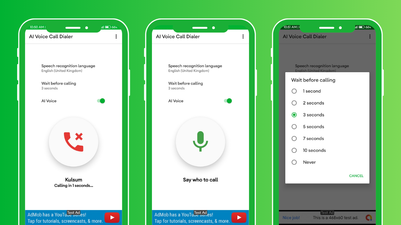 Android AI Voice Call Dialer by MJAppsStudio CodeCanyon