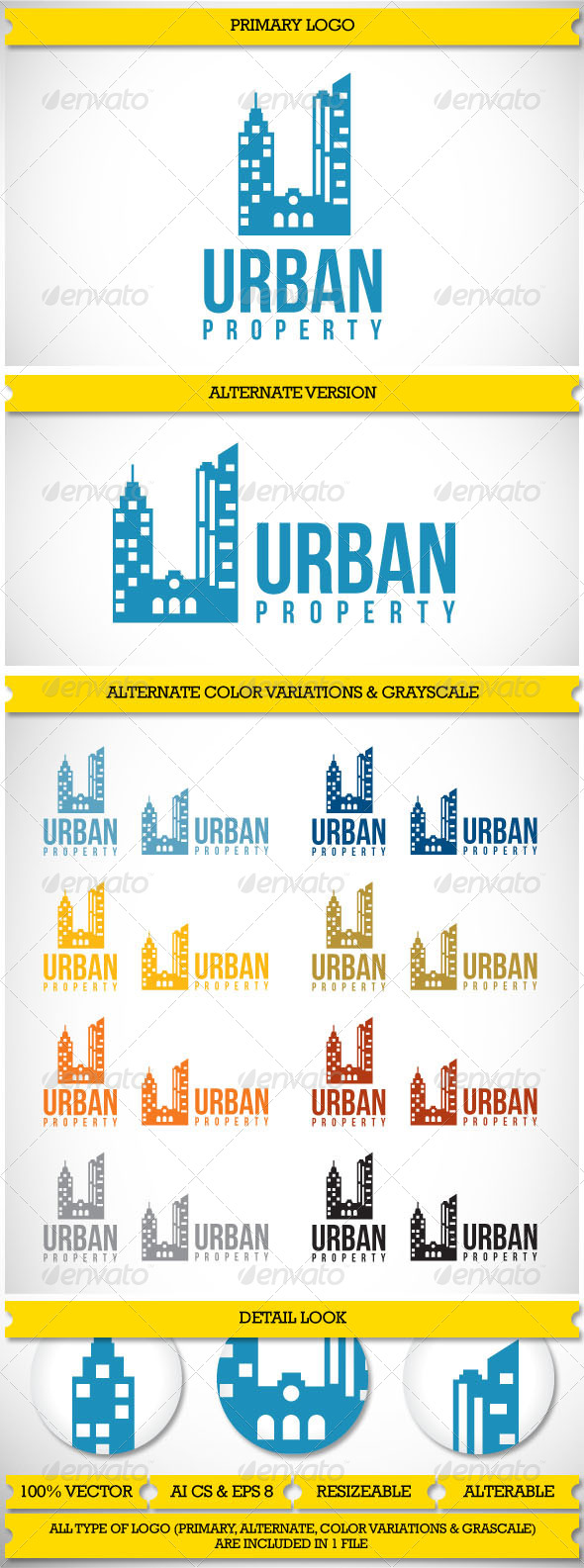 Property Realty Urban logo - Buildings Logo Templates