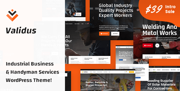 Validus - Industrial Business & Handyman Services WordPress Theme