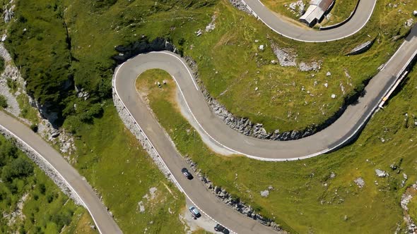 The Bending Road of Klausen Pass in Switzerland  View From Above alt