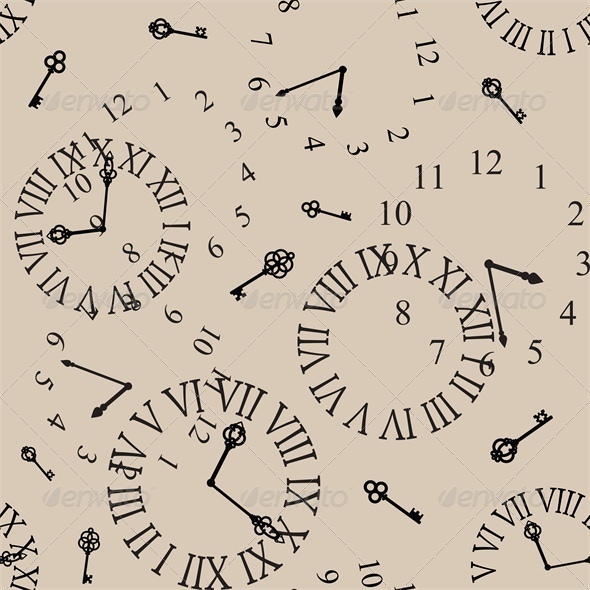 Antique Clock Face Seamless Background - Retro Technology