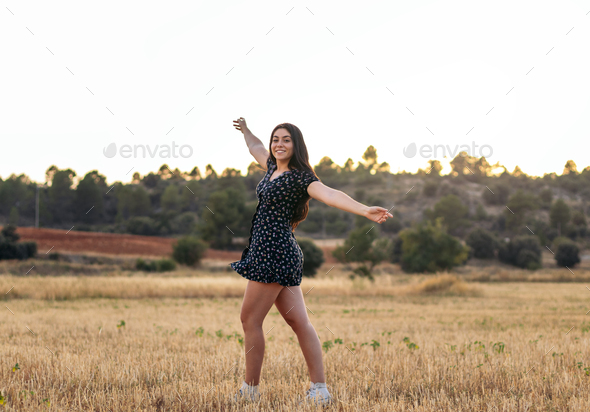 A Little Girl in a Short Summer Dress. Stock Photo - Image of