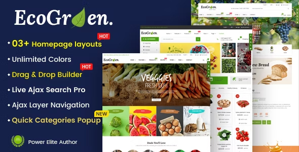 EcoGreen - Multipurpose Organic, Fruit, Vegetables Shopify Responsive Theme