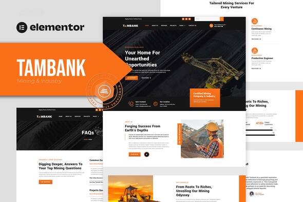 Tambank - Mining & Industry Elementor Pro Template Kit
