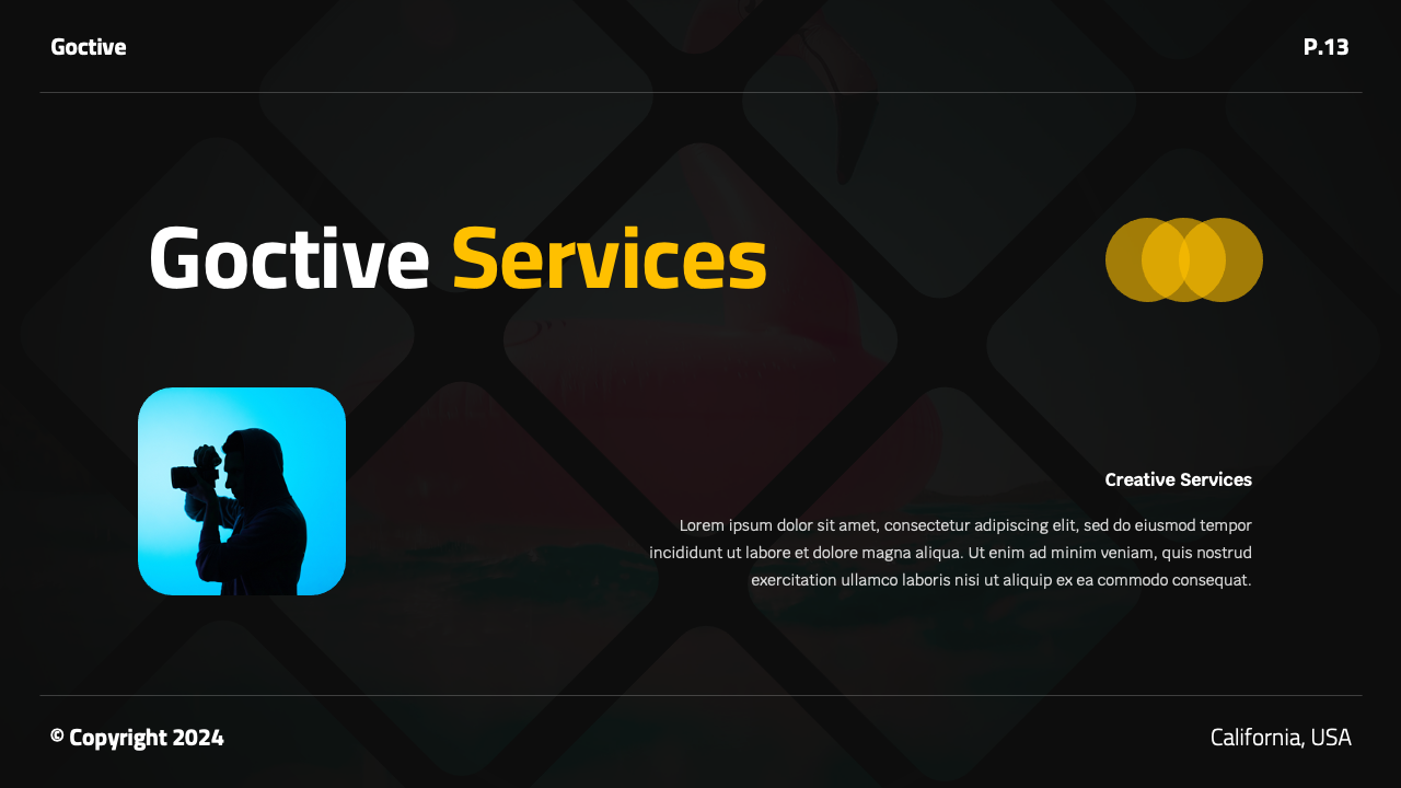Goctive - Dark Creative PowerPoint Template, Presentation Templates