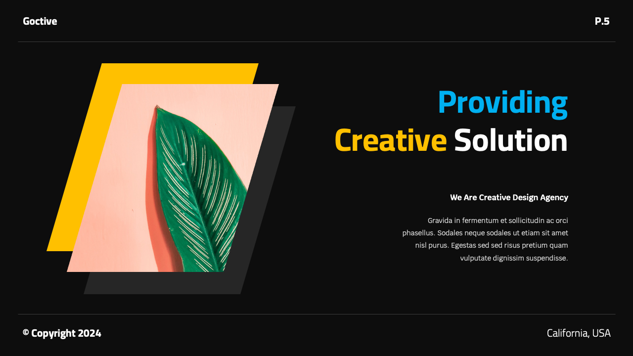 Goctive - Dark Creative PowerPoint Template, Presentation Templates