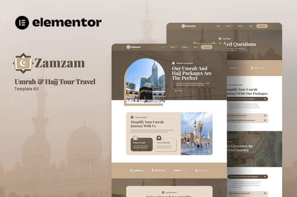 Zamzam - Umrah & Hajj Tour Travel Elementor Template Kit