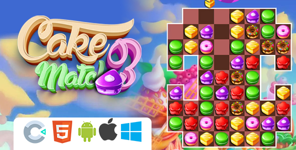 [DOWNLOAD]Cake Match3 ( Construct 3)