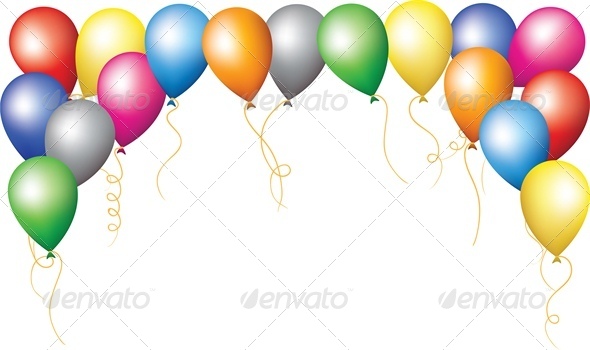 border of colourfull balloons - Borders Decorative
