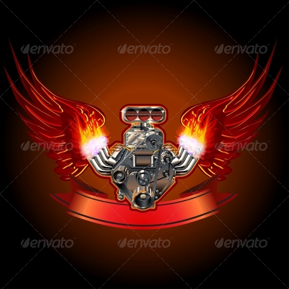 Turbo Engine with Wings - Man-made Objects Objects