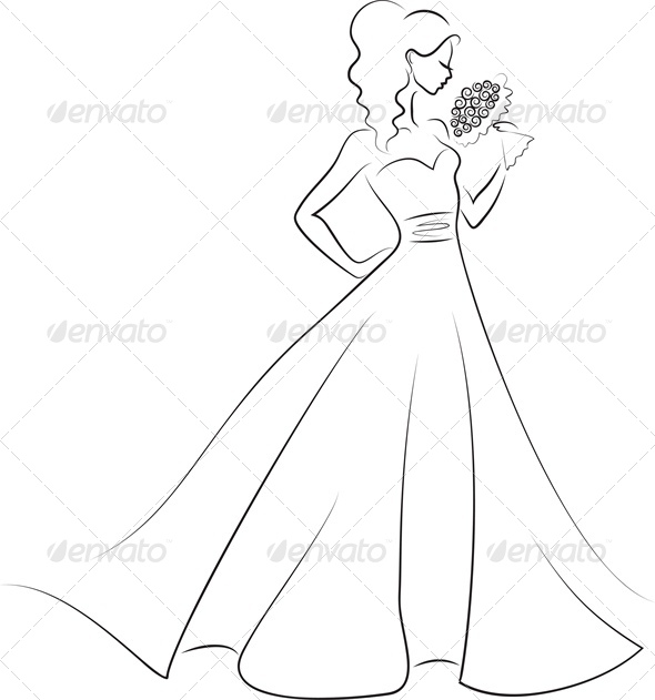 silhouette of bride with bouquet - Weddings Seasons/Holidays
