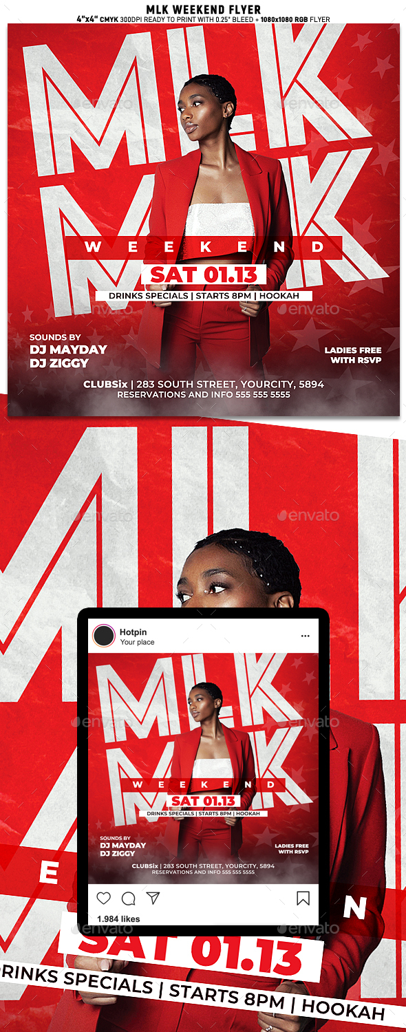 MLK Weekend - Seasonal A5 Flyer Template, ExclsiveFlyer