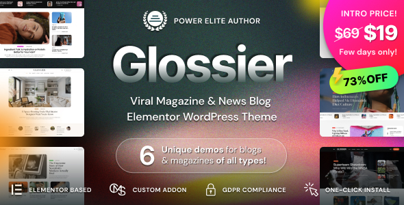 Glossier – News & Viral Magazine WordPress Theme