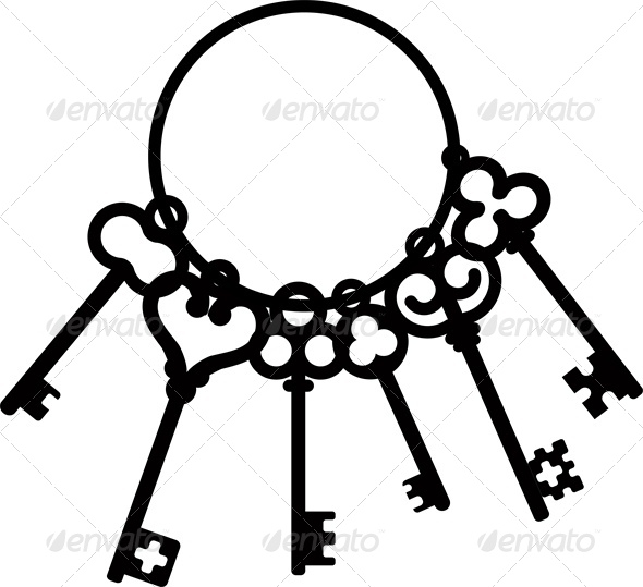 Bunch of Antique Skeleton Keys - Man-made Objects Objects