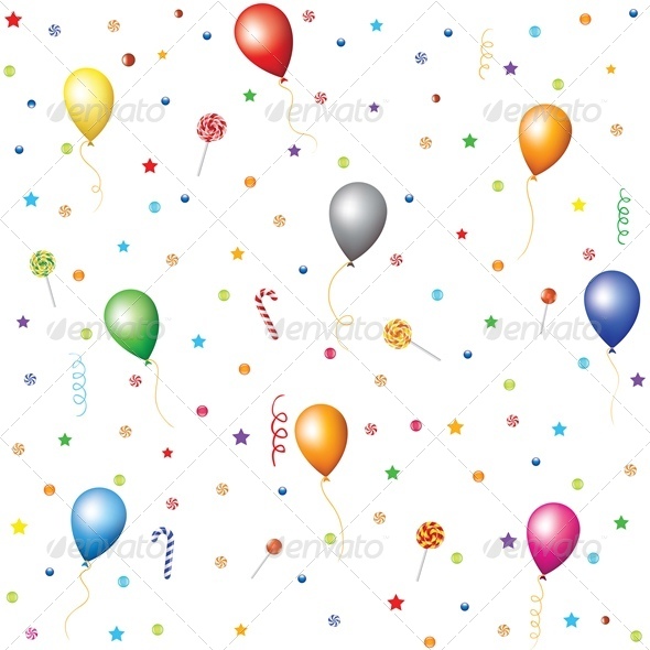 Candies, Lollipops, Confetti and Stars - Backgrounds Decorative