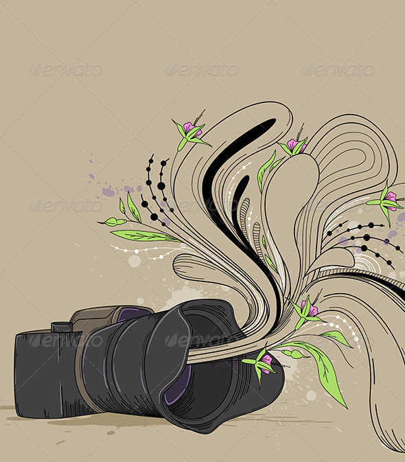 Abstract Background with Camera - Backgrounds Decorative