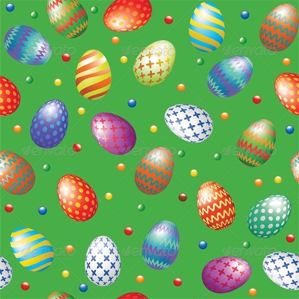 Seamless Background with Easter Eggs - Miscellaneous Seasons/Holidays