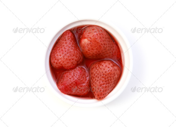 strawberries in their own juice - Stock Photo - Images