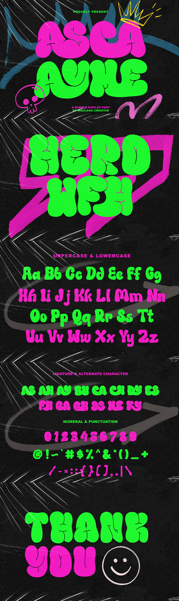 Asca Ayme Bubble Display Font