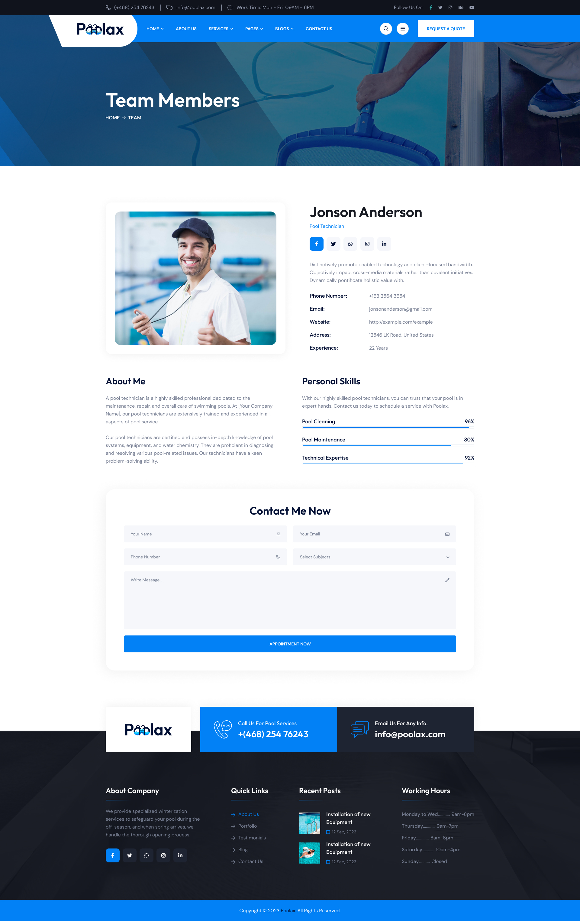 Poolax – Pool Cleaning & Services Figma Template by themeholy | ThemeForest