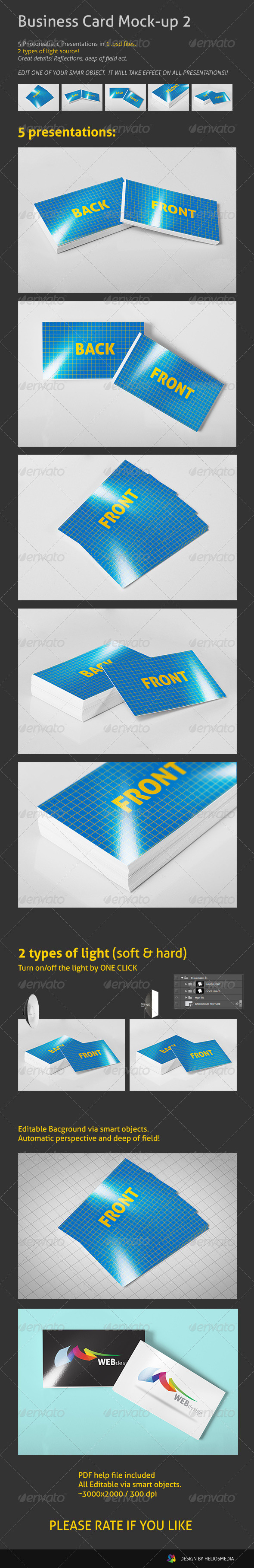 Realistic Business Card Mock-up 2 - Business Cards Print