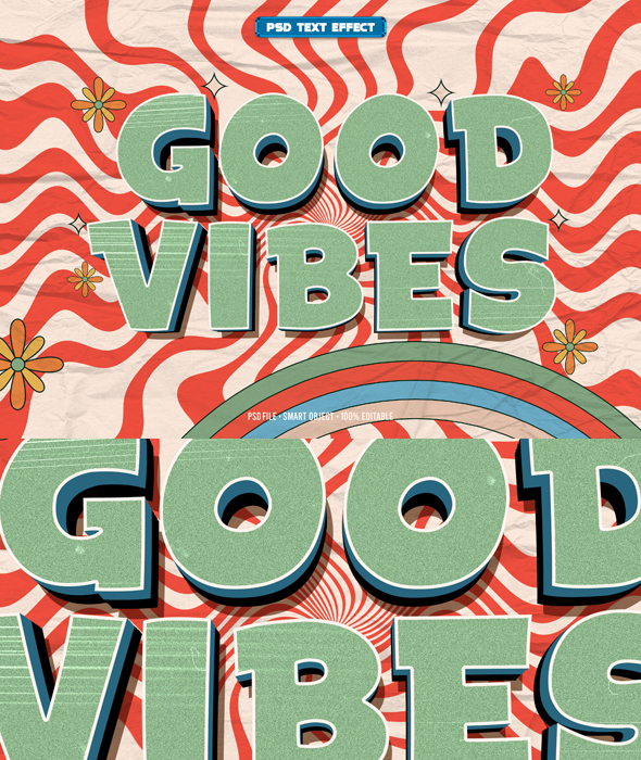 [DOWNLOAD]Good vibes 3D editable text effect