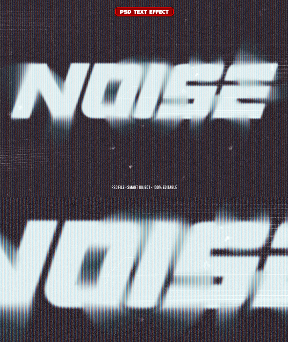 Noise 3D editable text effect