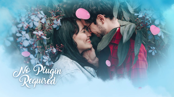 Valentines Cloud Slideshow Video Displays template preview