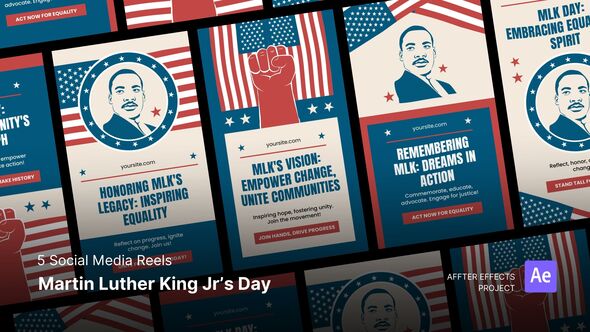 Social Media Reels - Martin Luther King Jr's Day After Effects Template Product Promo template preview