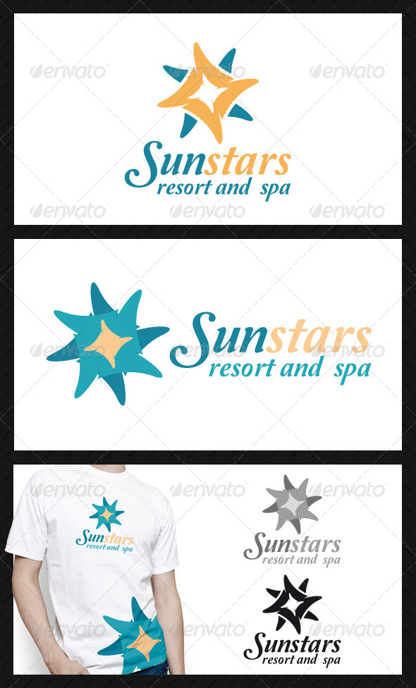 Sun Stars Logo Template - Vector Abstract