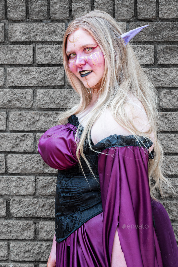 Female cosplayer in a fantasy witch costume