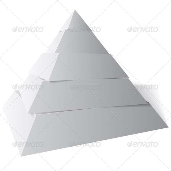 Vector Pyramid Five Levels, 3d Illustration - Vectors