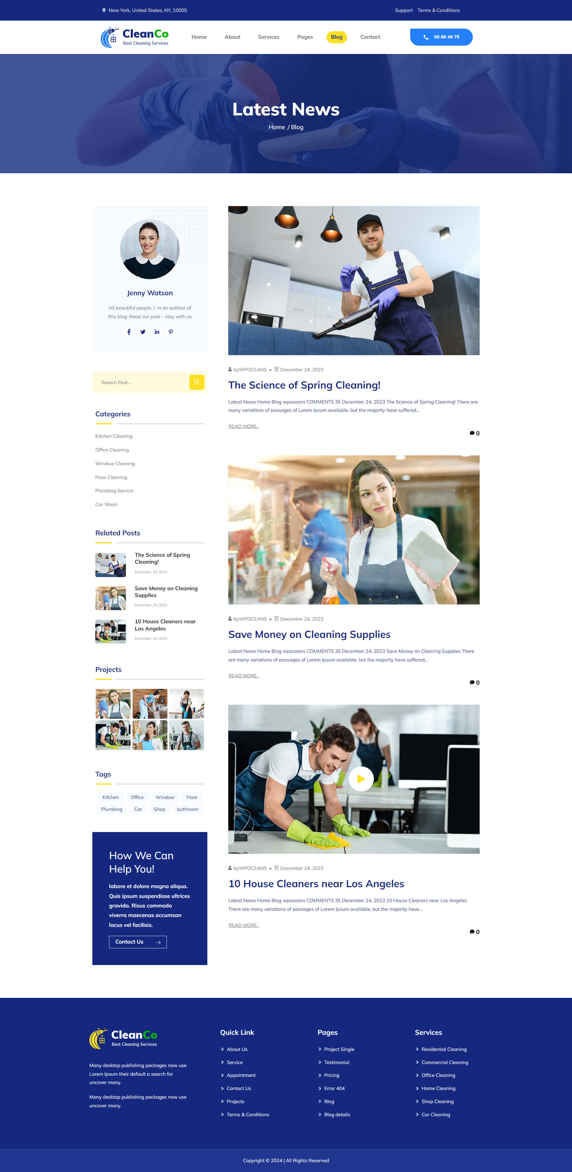 Cleanco Cleaning Service Elementor Template Kit by wpoceans ThemeForest