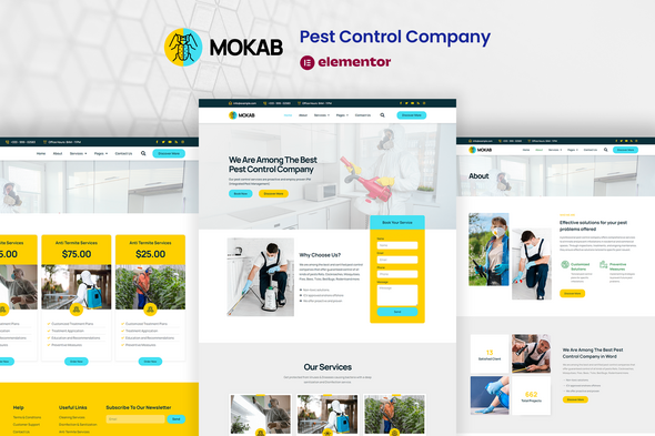 Mokab - Pest Control Services Elementor Pro Template Kit