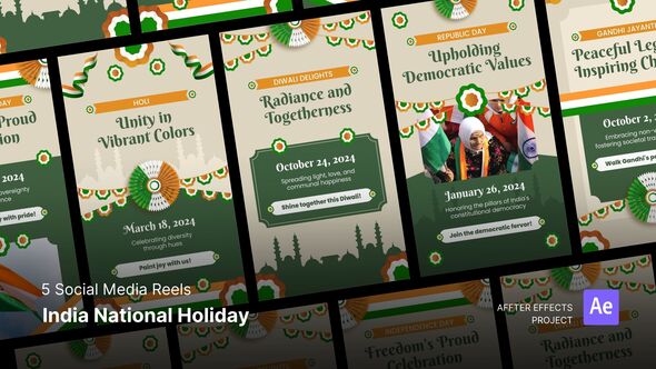 Social Media Reels - India National Holiday After Effects Template Product Promo template preview
