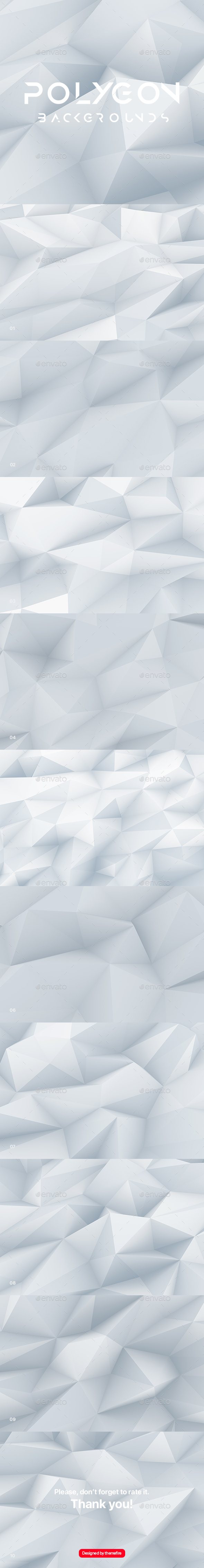 White Polygon Background Set
