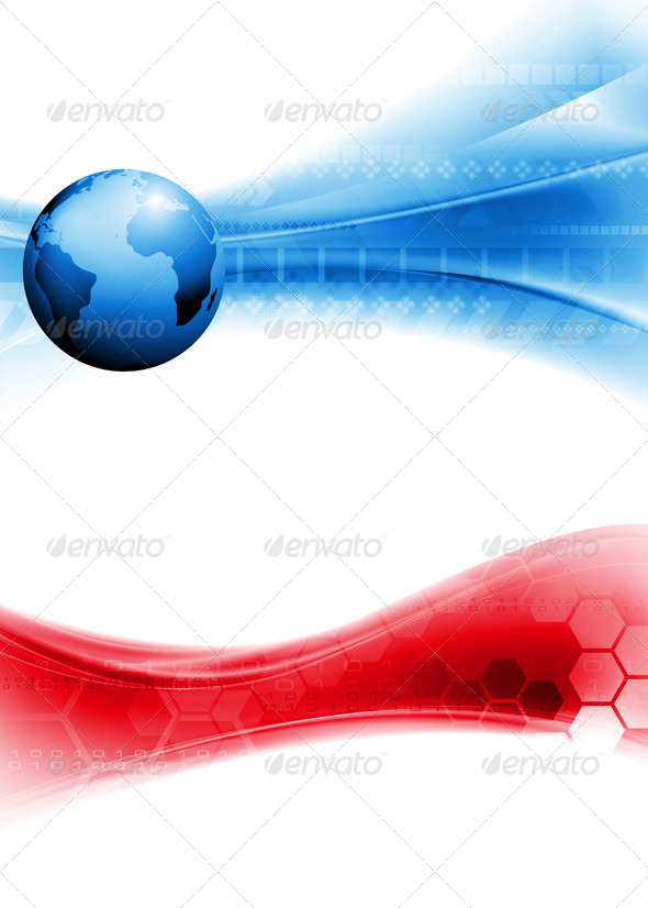Bright Vector Tech Design with Globe - Technology Conceptual