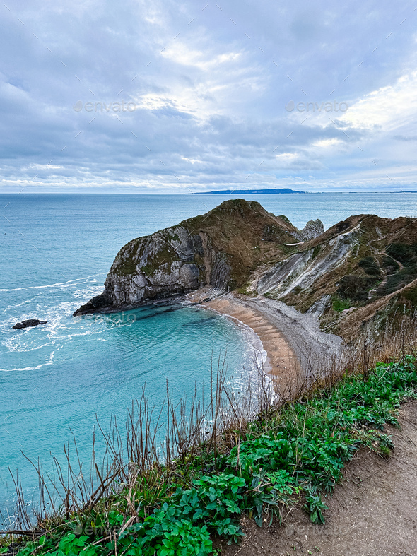 Man O'War Beach and Durdle Door on Jurassic Coast, Dorset, England ...