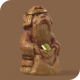 Sculpture Amulet Dwarf Miner With Gold In Bag