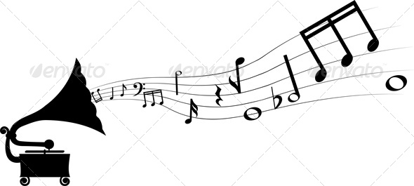 Gramophone and Melody - Decorative Symbols Decorative