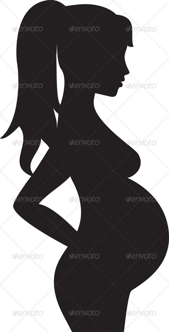 Silhouette of a Pregnant Woman - People Characters