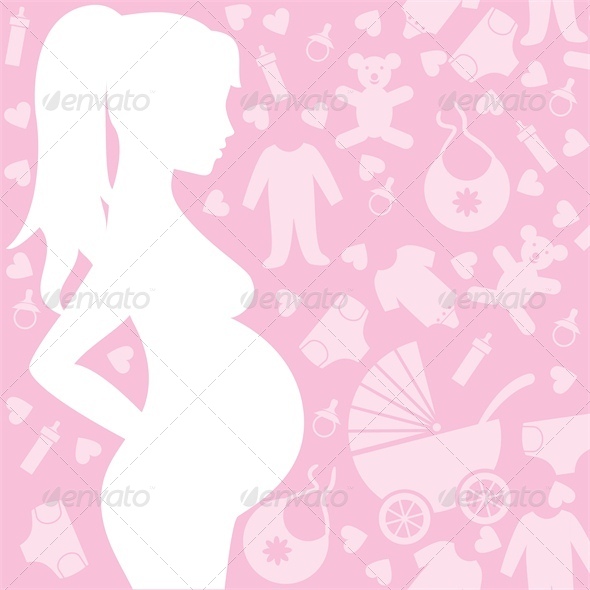 Silhouette of the pregnant woman - People Characters