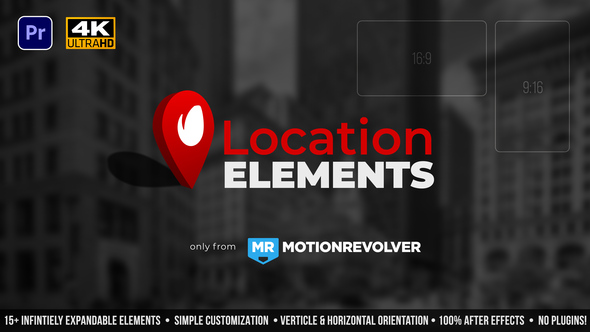 Map Pin Location Elements | MOGRT for Premiere pro