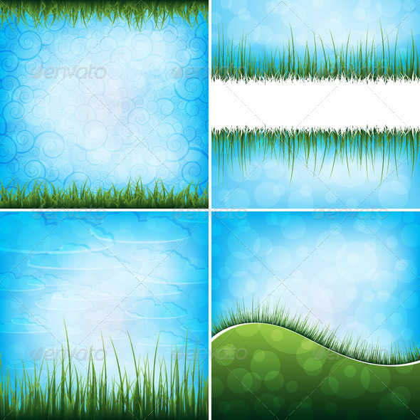 Set of grass backgrounds - Nature Conceptual