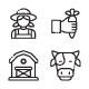 Farm and Agriculture Icon - Line