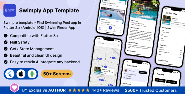 [DOWNLOAD]Swimpro UI template - Find Swimming Pool app in Flutter 3.x (Android, iOS) | Swim Finder App