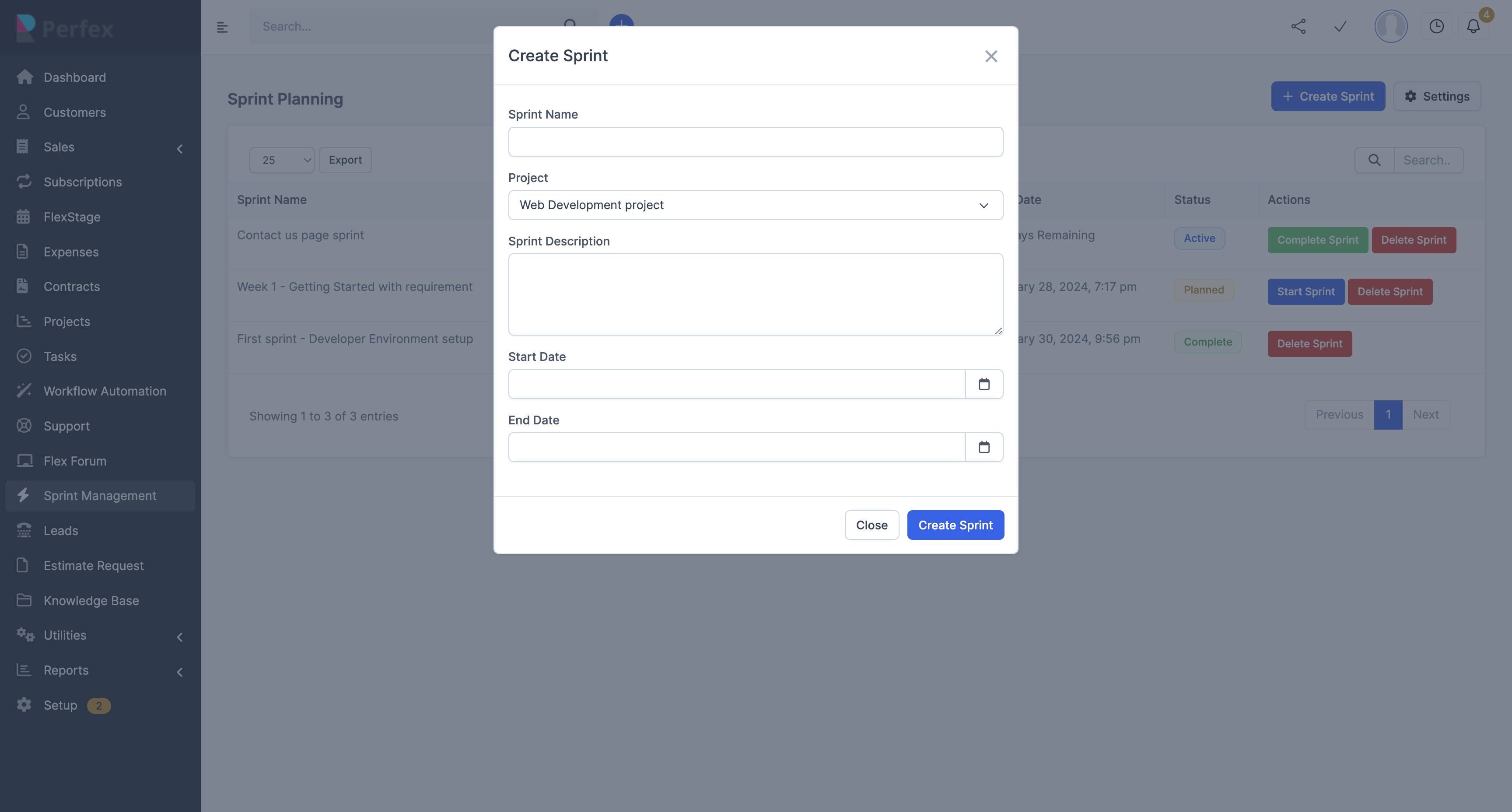 Project Sprints Management for Perfex by flexibyte88 | CodeCanyon