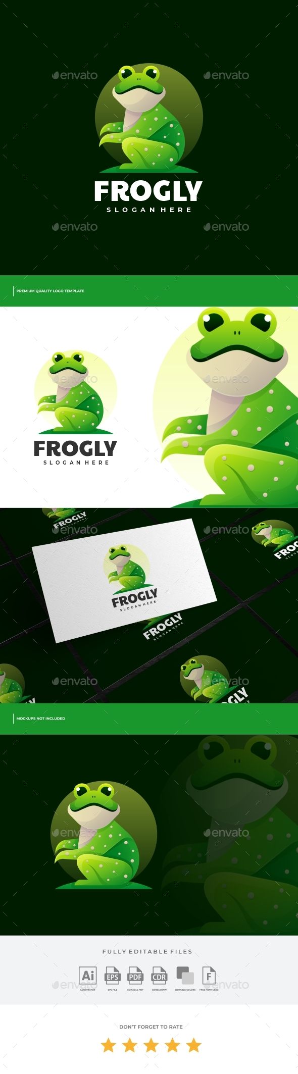 Frog Gradient Colorful Logo Template