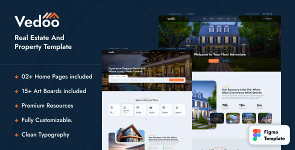 Vedoo - Single Property & Real Estate Figma Template